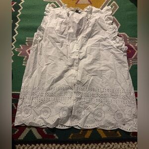 Tommy Hilfiger White Eyelet Cotton Sleeveless Top